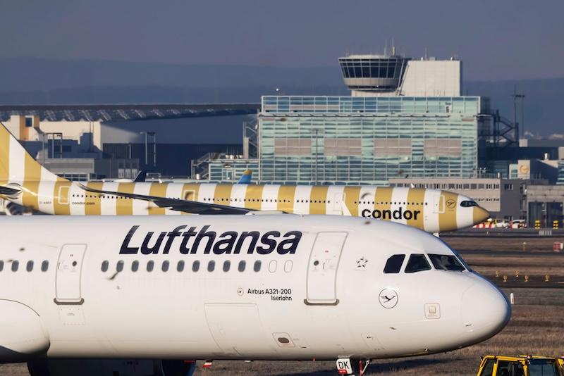 lufthansa and condor jets at Frankfurt airport