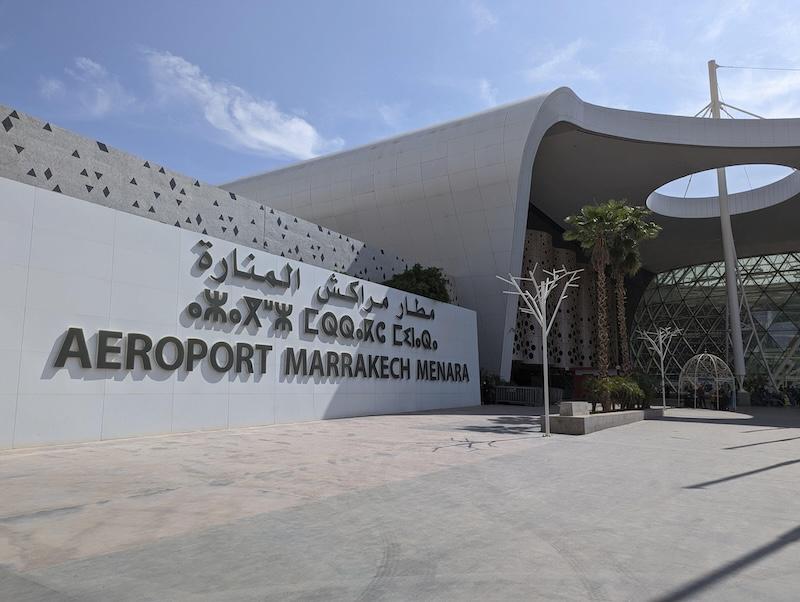 marrakech airport sign