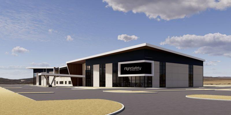A rendering of FlightSafety International’s planned Mesa Learning Center. 