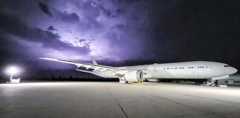 WH286 pictured at Marana, Arizona, where it underwent electromagnetic interference testing. 
