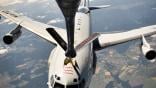 A U.S. tanker refuels a NATO E-3A.
