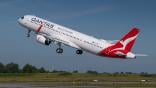 Qantas aircraft taking off