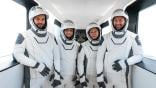 The Ax-4 crew pictured in the crew access arm during dry dress on June 8, 2025 at Launch Complex 39A at NASA's Kennedy Space Center. Credit: SpaceX