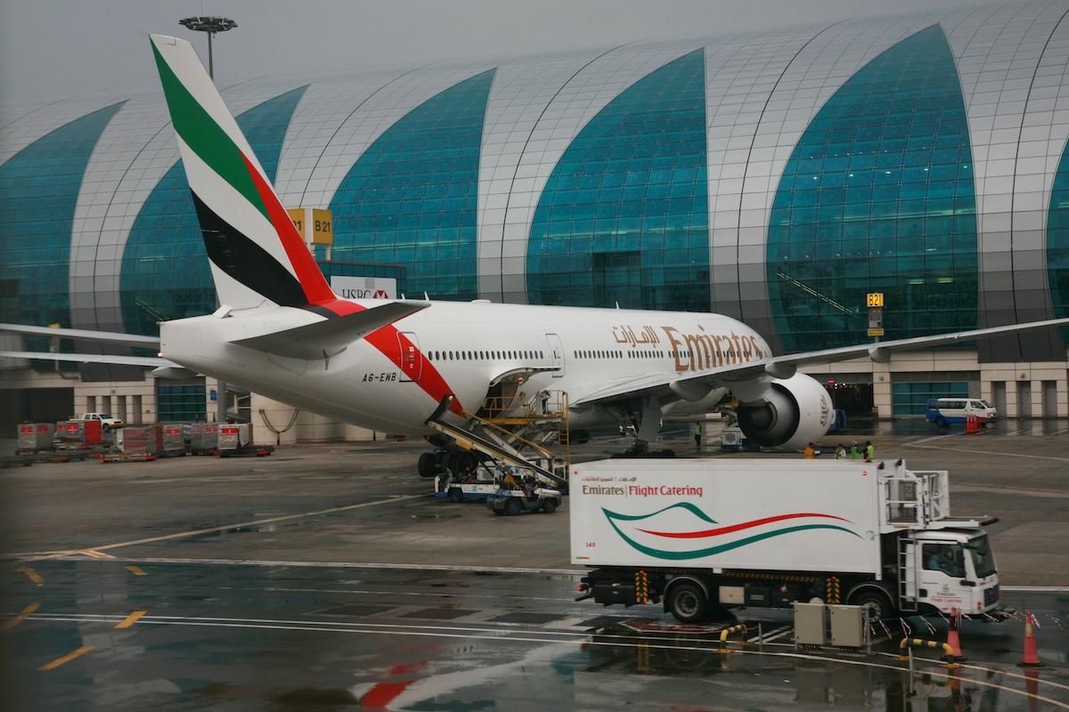 Emirates plane at DXB airport