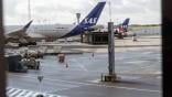 SAS aircraft parked at Copenhagen Airport. 