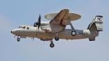E-2D Advanced Hawkeye of the U.S. Navy in flight over the Pacific coast of California. Contributor: Stocktrek Images, Inc. / Alamy Stock Photo