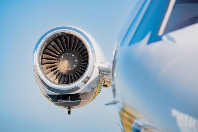 engine of a business jet