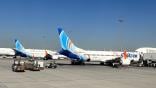 Two FlyDubai Boeing 737 MAX aircraft at Dubai International Airport