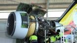 crj engine being worked on in entebbe