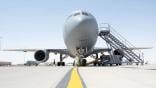 A Boeing KC-46 deployed to an undisclosed base in the Middle East in June 2025. Credit: U.S. Air Force