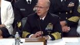 Adm. Daryl Caudle, the pick to be the next chief of naval operations, testifies July 24. Credit: Defense Department