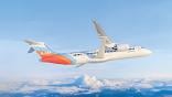 Concept of X-66 flying above clouds