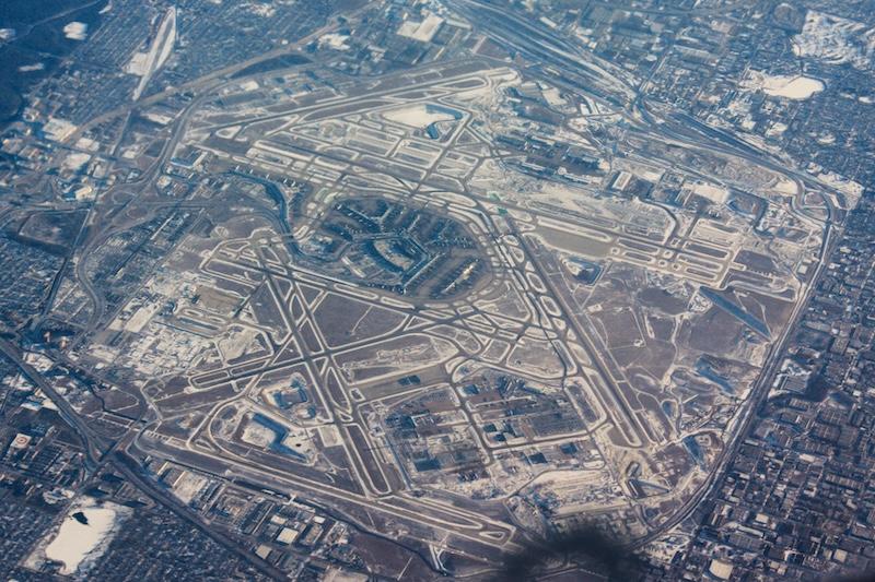 aerial view of chicago o'hare