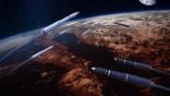 rockets in space rendering