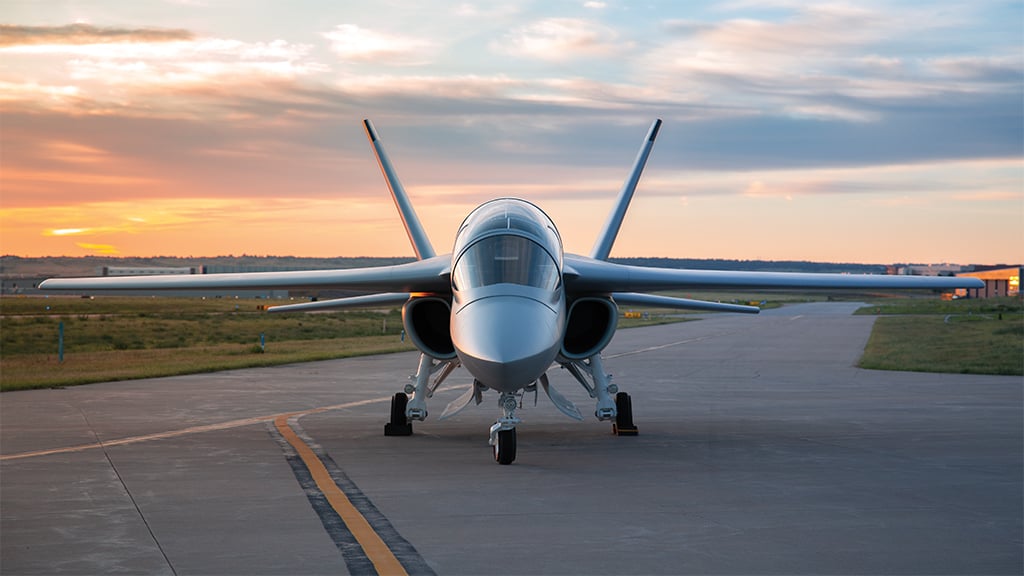 Rendering of front view of SNC Freedom jet