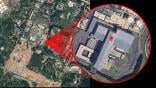 Satellite photo with inset close-up of Chinese wind tunnel facility