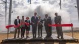 Virginia Gov. Glenn Youngkin cutting the ribbon on the state's newest launch pad on Wallops Island with state and Rocket Lab leaders, Aug. 28, 2025.